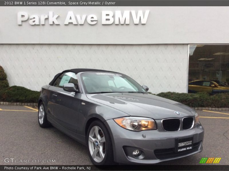 Space Grey Metallic / Oyster 2012 BMW 1 Series 128i Convertible