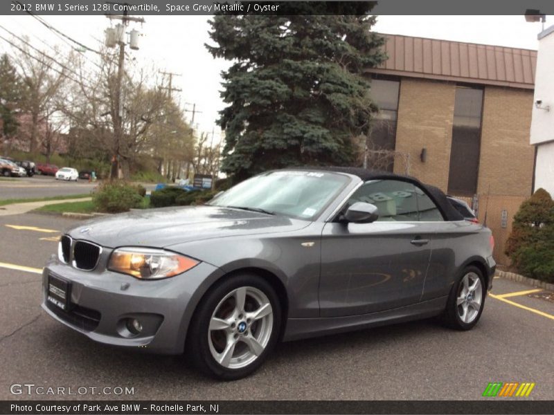 Space Grey Metallic / Oyster 2012 BMW 1 Series 128i Convertible
