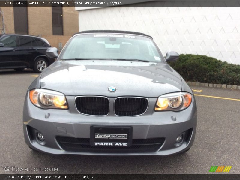 Space Grey Metallic / Oyster 2012 BMW 1 Series 128i Convertible