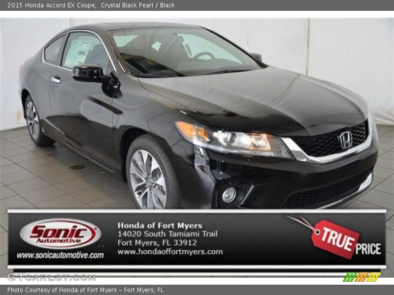 Crystal Black Pearl / Black 2015 Honda Accord EX Coupe