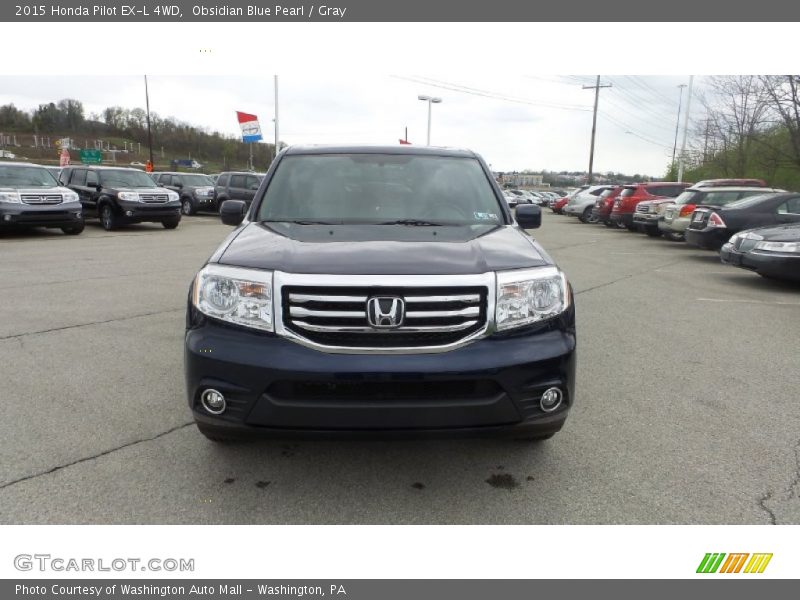 Obsidian Blue Pearl / Gray 2015 Honda Pilot EX-L 4WD