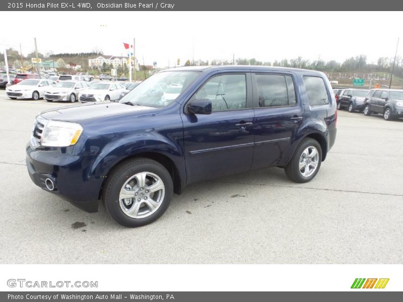 Obsidian Blue Pearl / Gray 2015 Honda Pilot EX-L 4WD