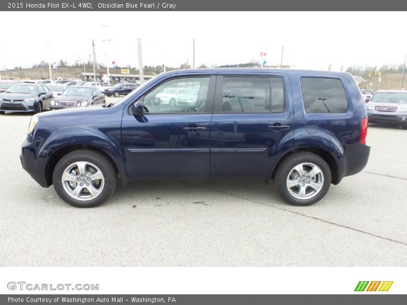 Obsidian Blue Pearl / Gray 2015 Honda Pilot EX-L 4WD