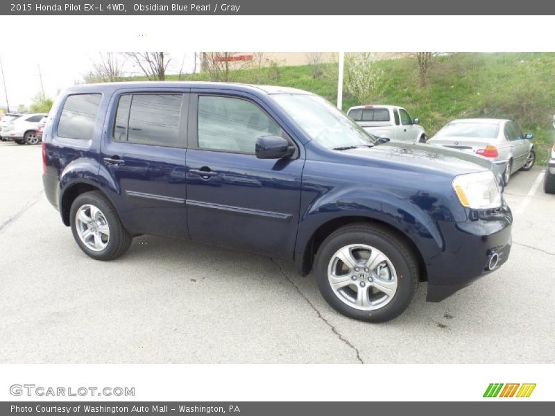 Obsidian Blue Pearl / Gray 2015 Honda Pilot EX-L 4WD