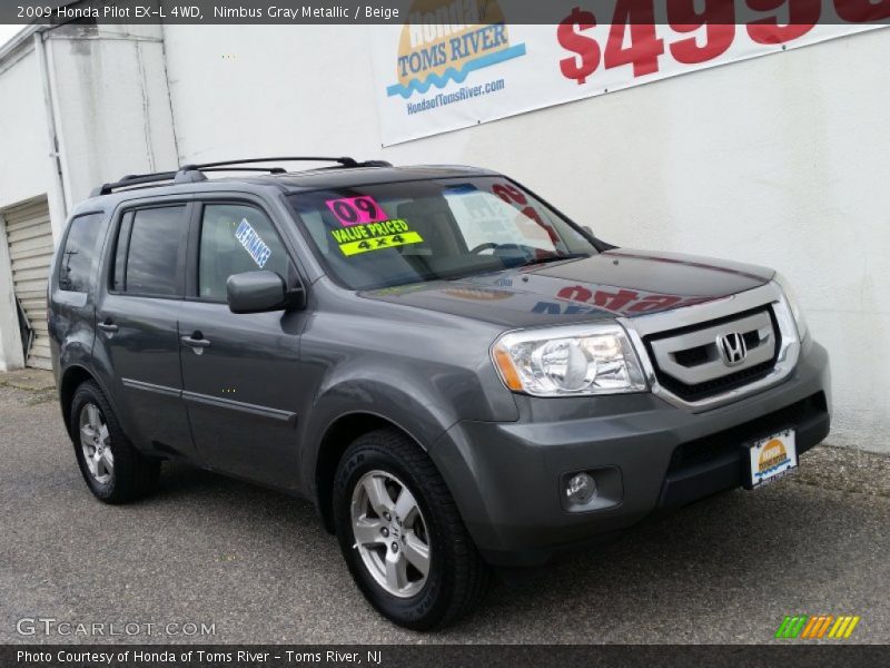 Nimbus Gray Metallic / Beige 2009 Honda Pilot EX-L 4WD