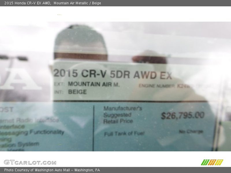 Mountain Air Metallic / Beige 2015 Honda CR-V EX AWD