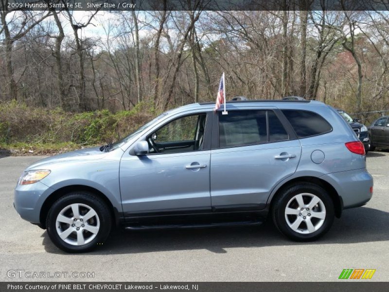 Silver Blue / Gray 2009 Hyundai Santa Fe SE