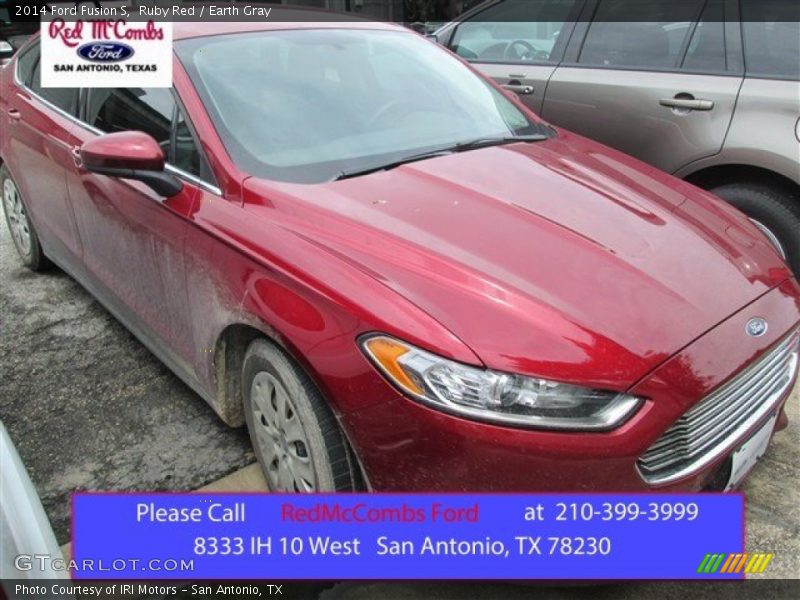 Ruby Red / Earth Gray 2014 Ford Fusion S