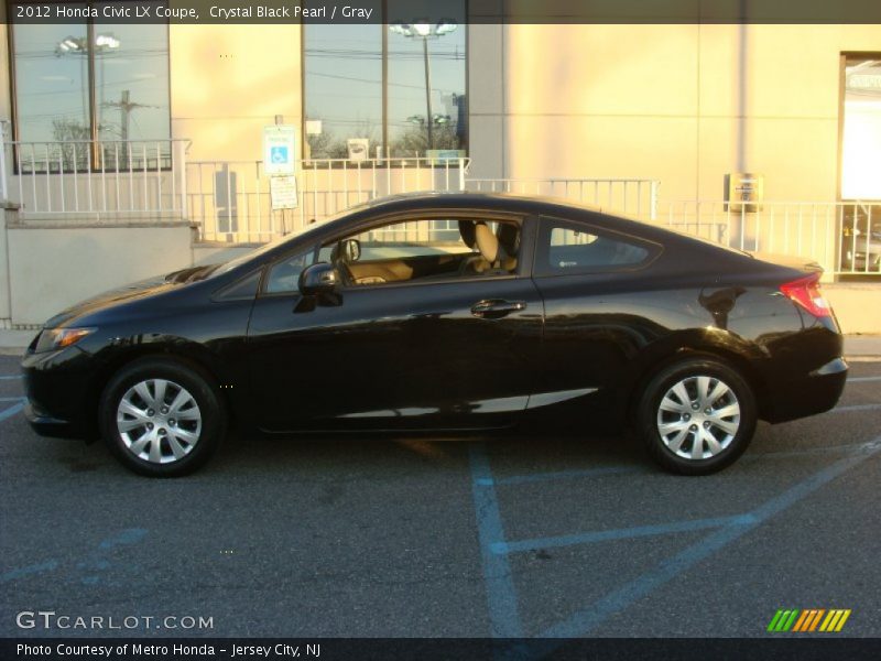 Crystal Black Pearl / Gray 2012 Honda Civic LX Coupe