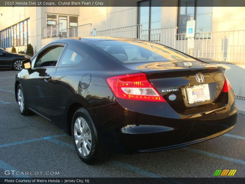 Crystal Black Pearl / Gray 2012 Honda Civic LX Coupe