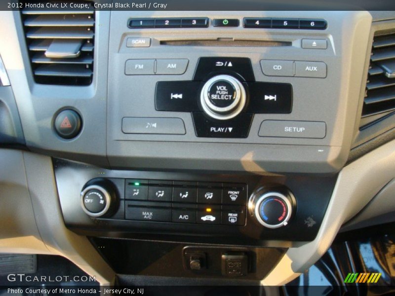 Crystal Black Pearl / Gray 2012 Honda Civic LX Coupe