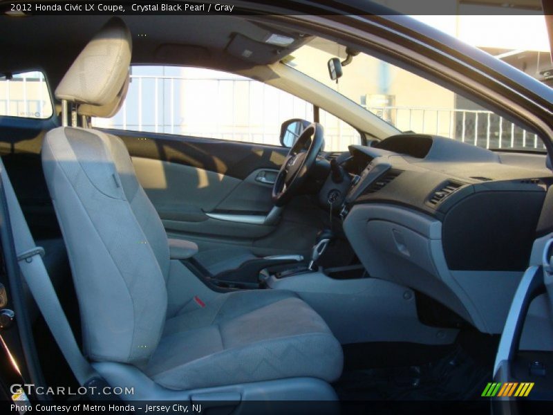 Crystal Black Pearl / Gray 2012 Honda Civic LX Coupe