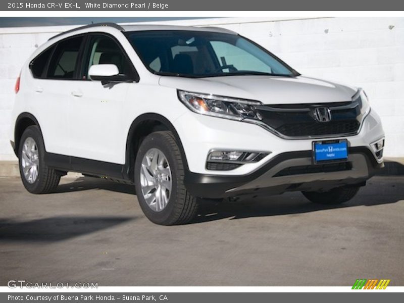White Diamond Pearl / Beige 2015 Honda CR-V EX-L