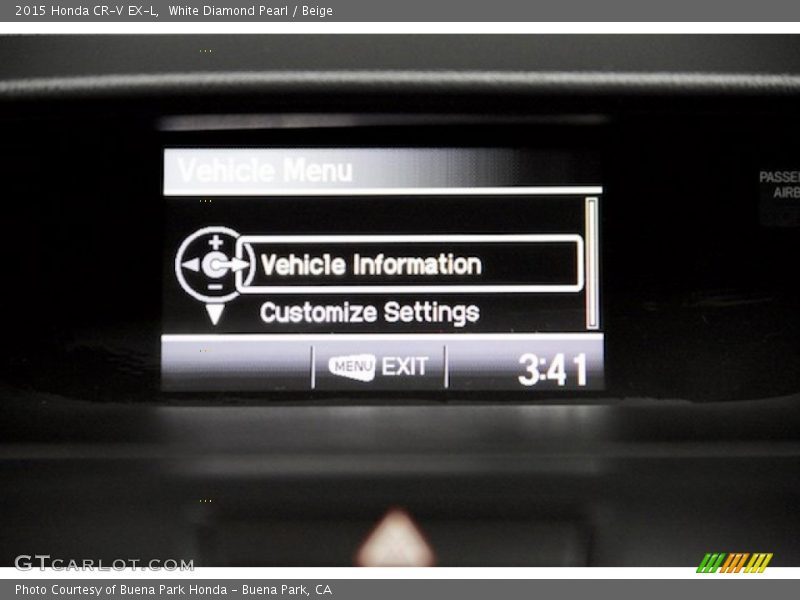 White Diamond Pearl / Beige 2015 Honda CR-V EX-L