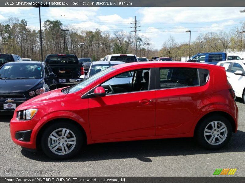 Red Hot / Jet Black/Dark Titanium 2015 Chevrolet Sonic LT Hatchback