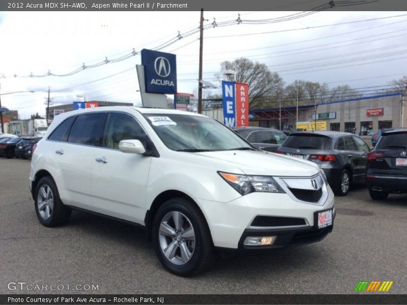 Aspen White Pearl II / Parchment 2012 Acura MDX SH-AWD
