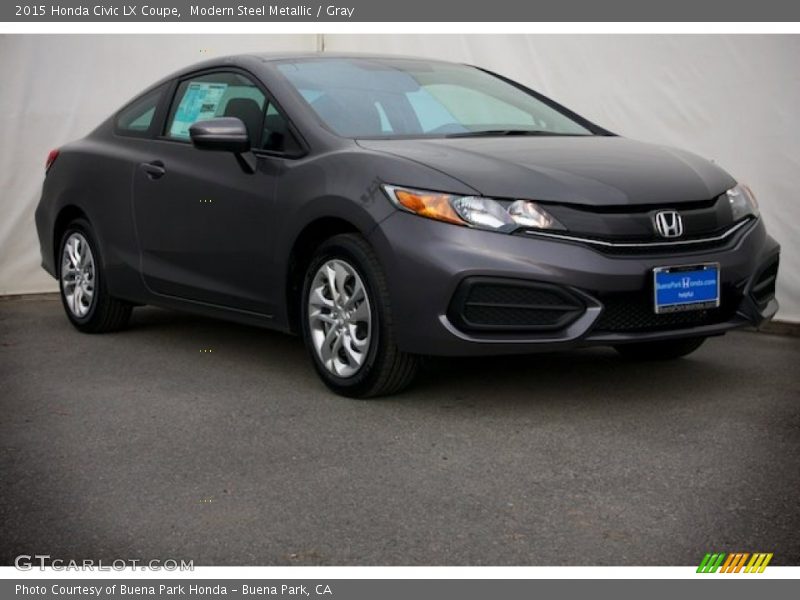 Modern Steel Metallic / Gray 2015 Honda Civic LX Coupe