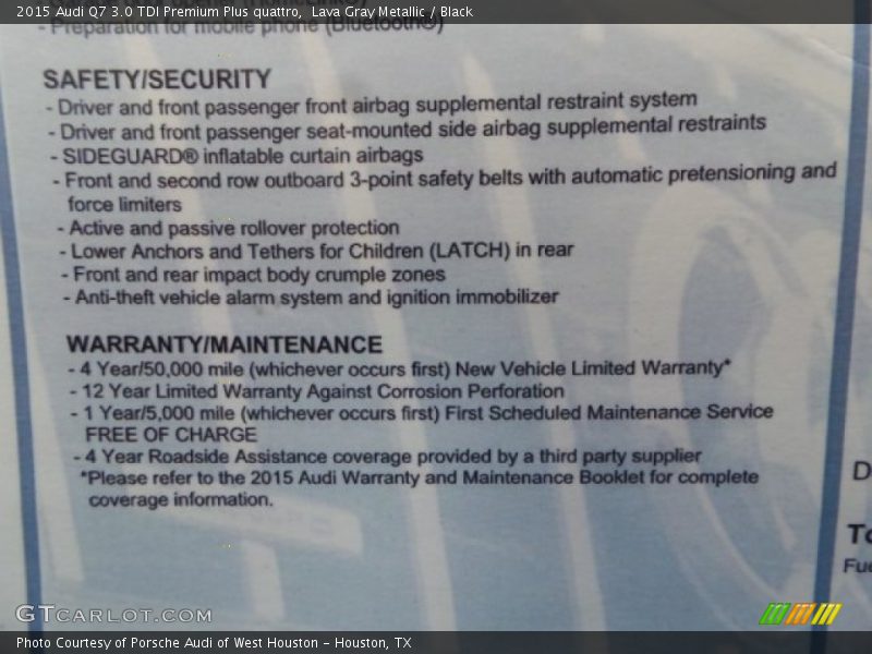 Lava Gray Metallic / Black 2015 Audi Q7 3.0 TDI Premium Plus quattro