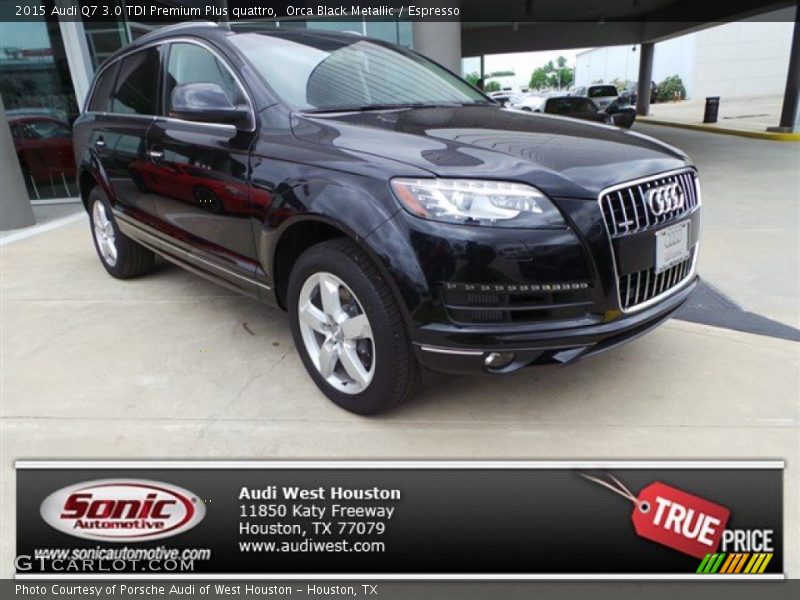 Orca Black Metallic / Espresso 2015 Audi Q7 3.0 TDI Premium Plus quattro
