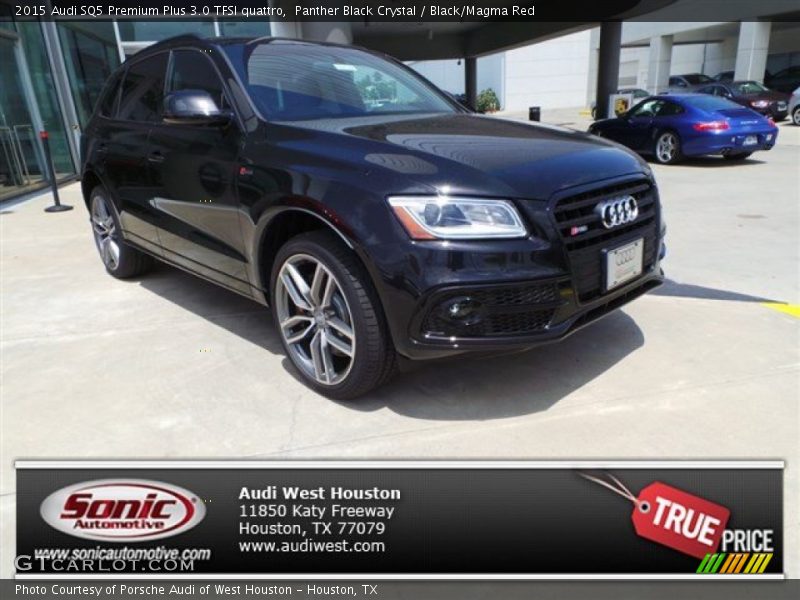 Panther Black Crystal / Black/Magma Red 2015 Audi SQ5 Premium Plus 3.0 TFSI quattro