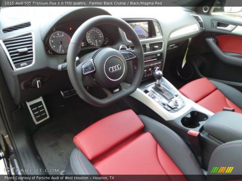 Panther Black Crystal / Black/Magma Red 2015 Audi SQ5 Premium Plus 3.0 TFSI quattro