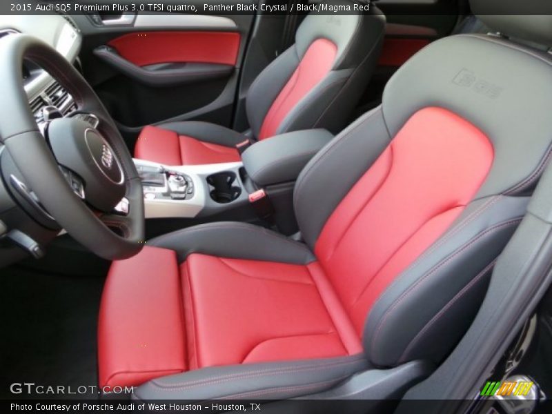 Panther Black Crystal / Black/Magma Red 2015 Audi SQ5 Premium Plus 3.0 TFSI quattro
