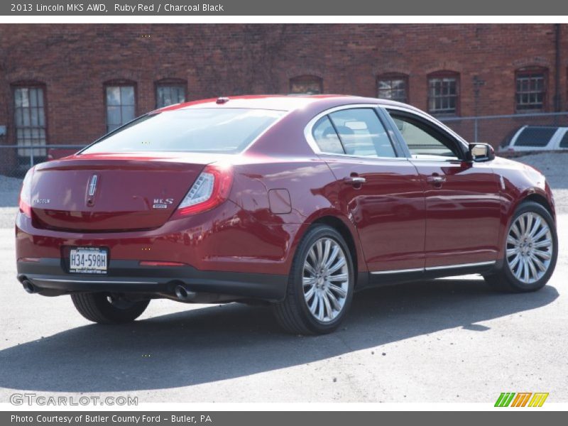 Ruby Red / Charcoal Black 2013 Lincoln MKS AWD