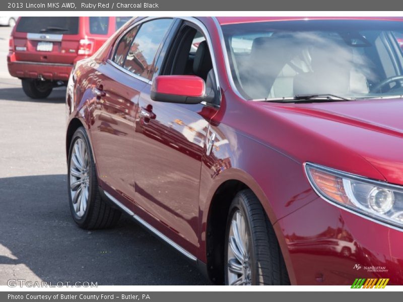 Ruby Red / Charcoal Black 2013 Lincoln MKS AWD