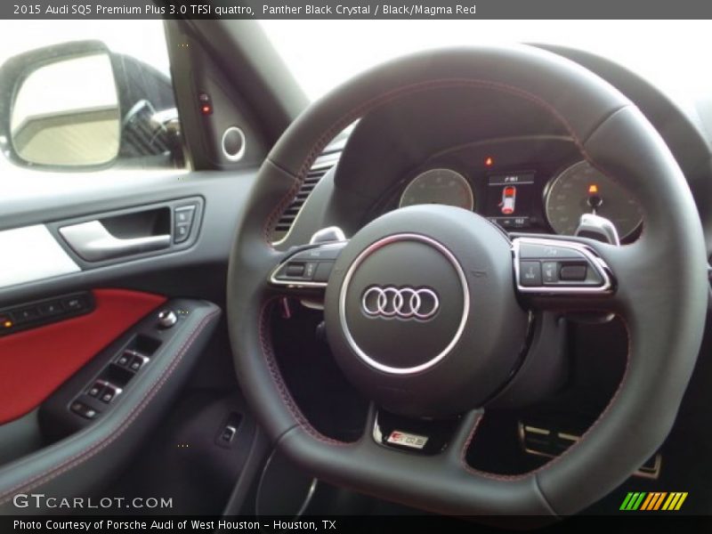 Panther Black Crystal / Black/Magma Red 2015 Audi SQ5 Premium Plus 3.0 TFSI quattro