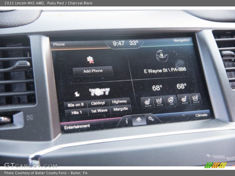 Ruby Red / Charcoal Black 2013 Lincoln MKS AWD