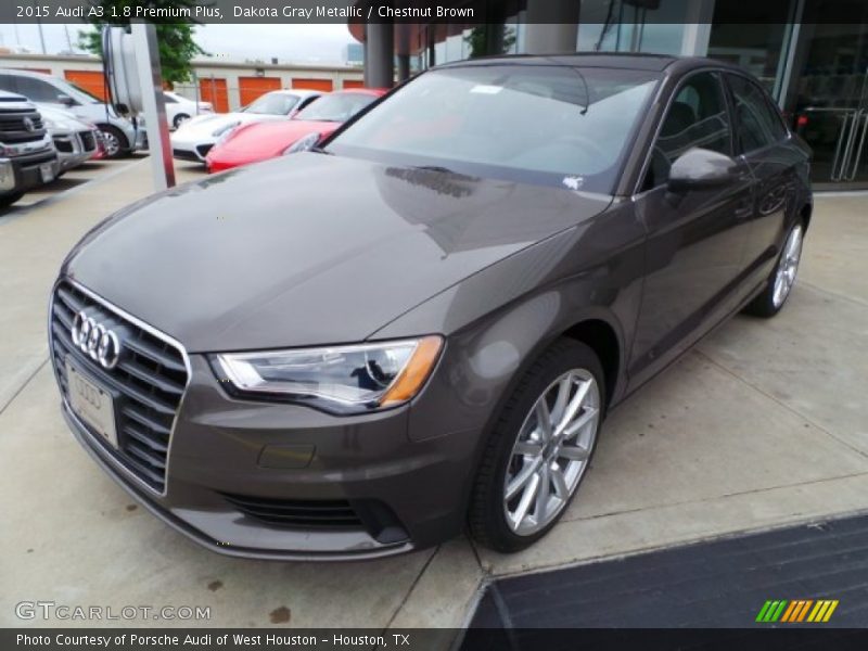 Dakota Gray Metallic / Chestnut Brown 2015 Audi A3 1.8 Premium Plus