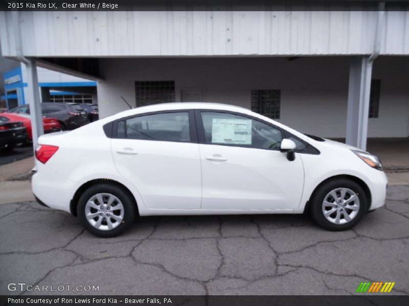 Clear White / Beige 2015 Kia Rio LX