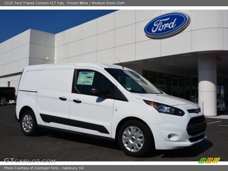 Frozen White / Medium Stone Cloth 2015 Ford Transit Connect XLT Van