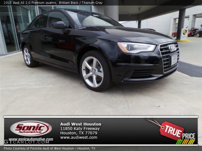 Brilliant Black / Titanium Gray 2015 Audi A3 2.0 Premium quattro