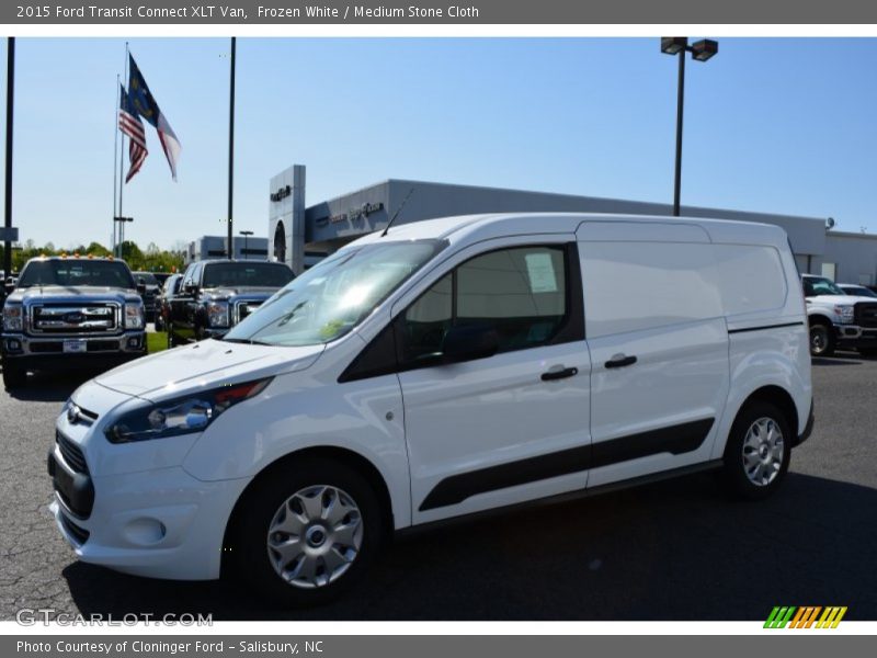 Frozen White / Medium Stone Cloth 2015 Ford Transit Connect XLT Van
