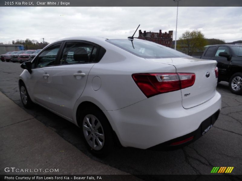 Clear White / Beige 2015 Kia Rio LX