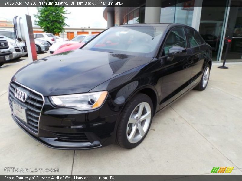 Brilliant Black / Titanium Gray 2015 Audi A3 2.0 Premium quattro