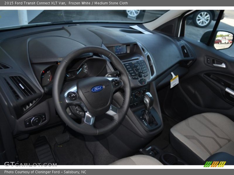 Frozen White / Medium Stone Cloth 2015 Ford Transit Connect XLT Van