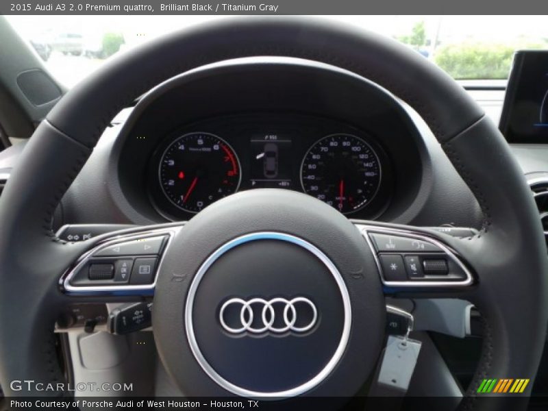 Brilliant Black / Titanium Gray 2015 Audi A3 2.0 Premium quattro