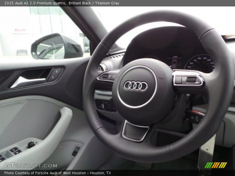 Brilliant Black / Titanium Gray 2015 Audi A3 2.0 Premium quattro