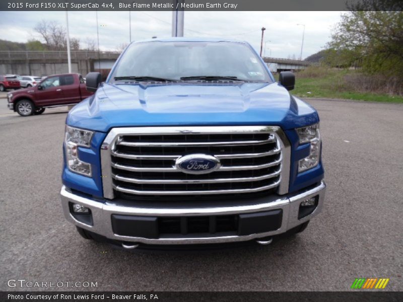 Blue Flame Metallic / Medium Earth Gray 2015 Ford F150 XLT SuperCab 4x4