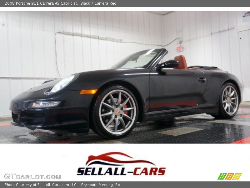 Black / Carrera Red 2008 Porsche 911 Carrera 4S Cabriolet