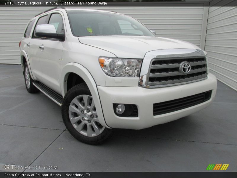 Blizzard Pearl / Sand Beige 2015 Toyota Sequoia Platinum