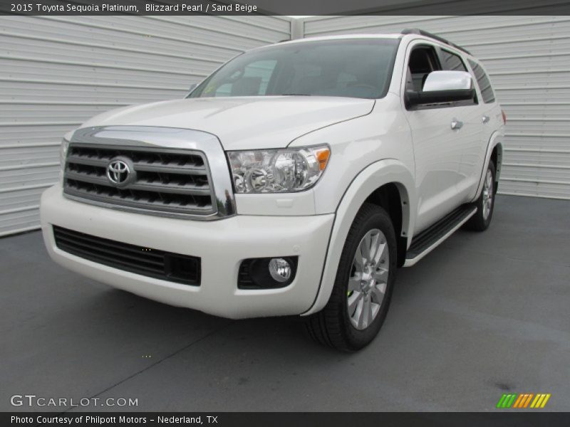 Blizzard Pearl / Sand Beige 2015 Toyota Sequoia Platinum
