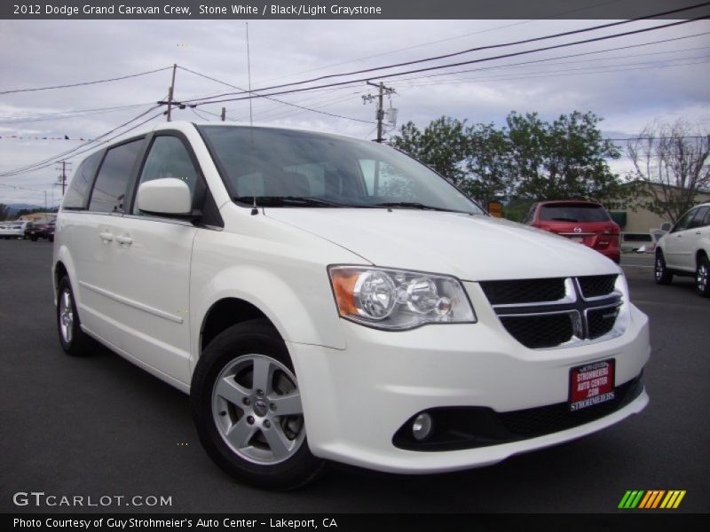 Stone White / Black/Light Graystone 2012 Dodge Grand Caravan Crew