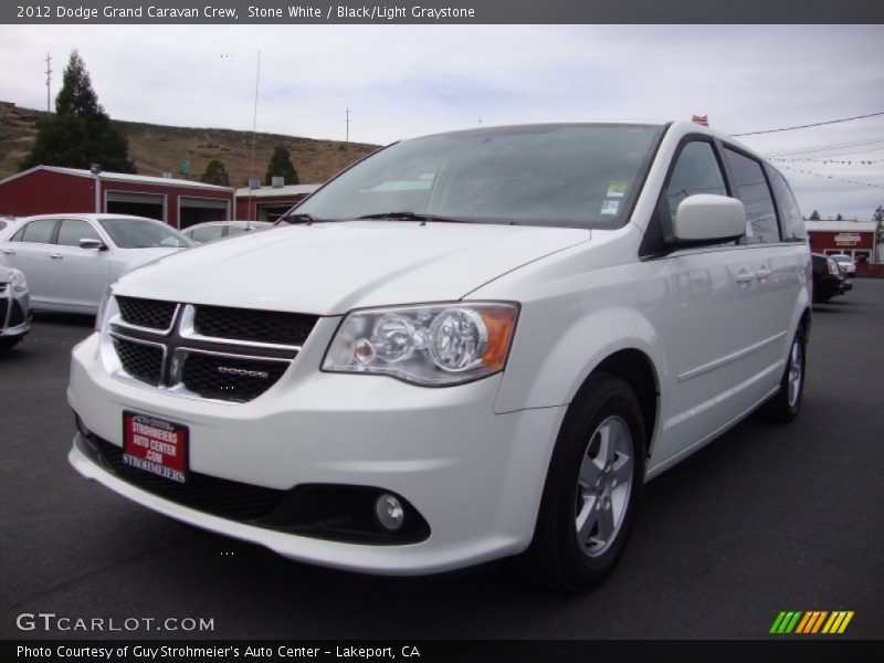 Stone White / Black/Light Graystone 2012 Dodge Grand Caravan Crew