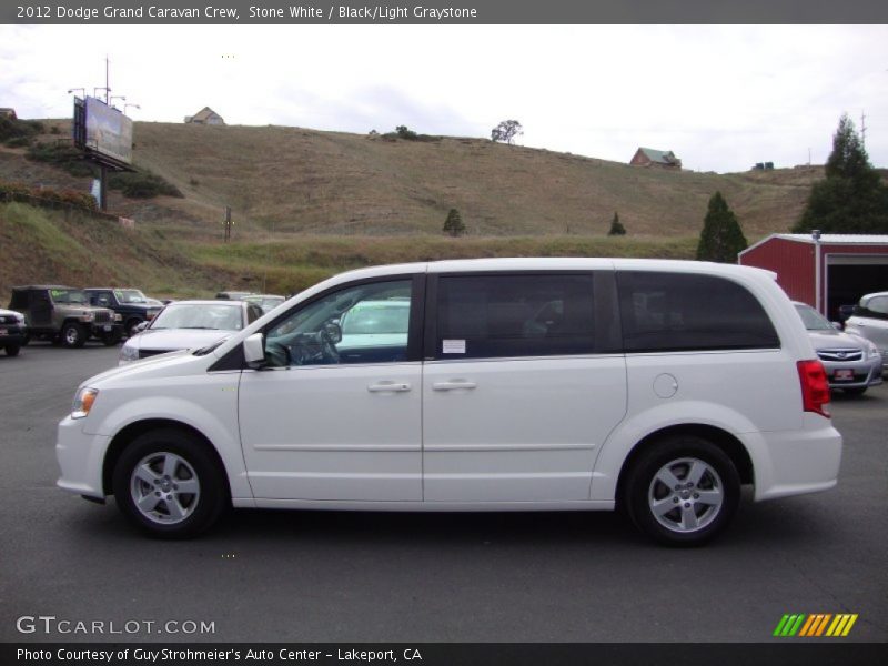 Stone White / Black/Light Graystone 2012 Dodge Grand Caravan Crew