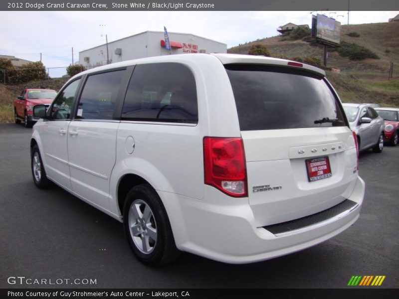 Stone White / Black/Light Graystone 2012 Dodge Grand Caravan Crew