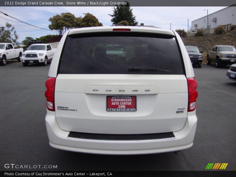 Stone White / Black/Light Graystone 2012 Dodge Grand Caravan Crew