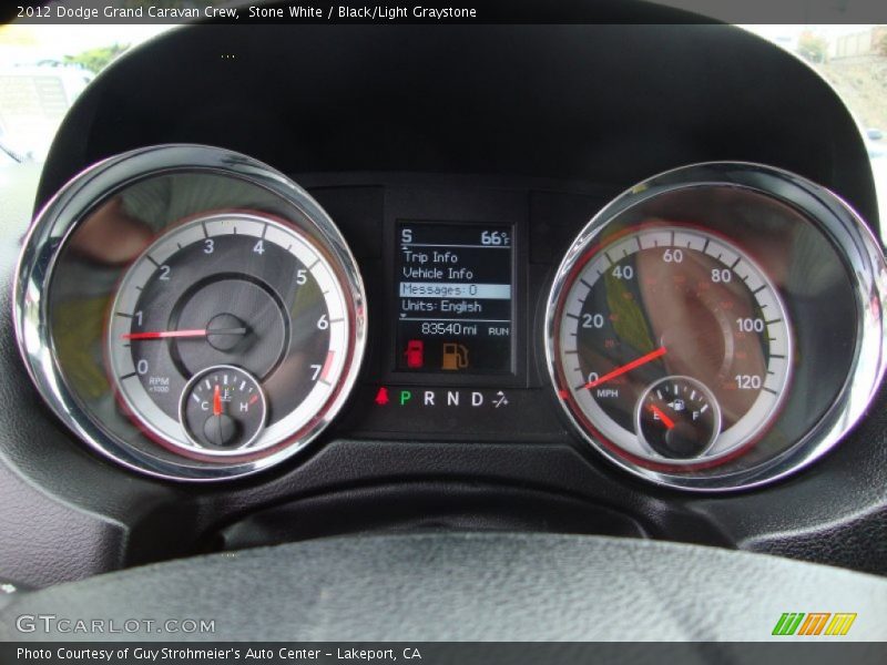 Stone White / Black/Light Graystone 2012 Dodge Grand Caravan Crew